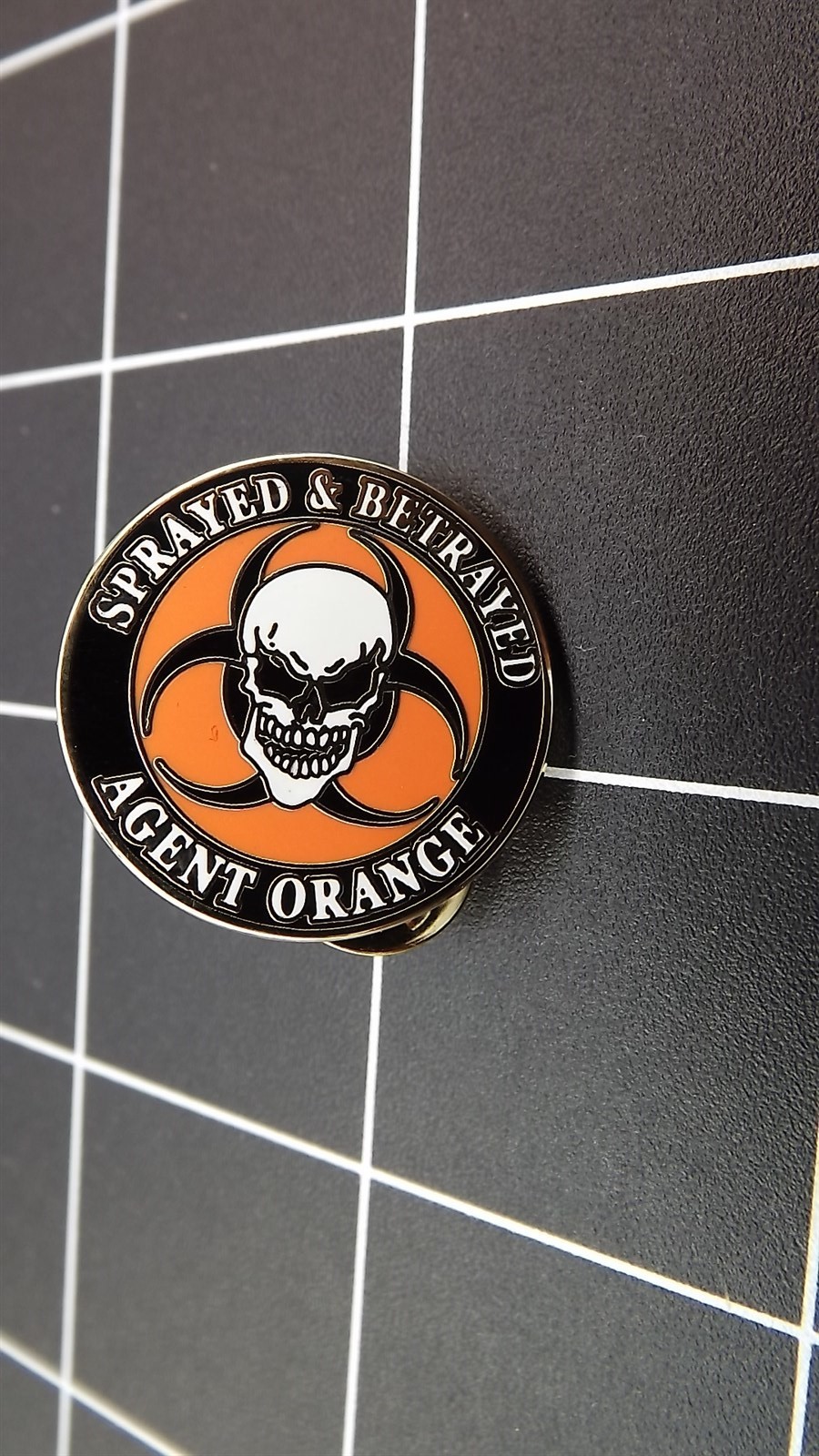 NEW Lapel Pin "SPRAYED & BETRAYED" AGENT ORANGE-VIETNAM ENAMELED FREE SHIP