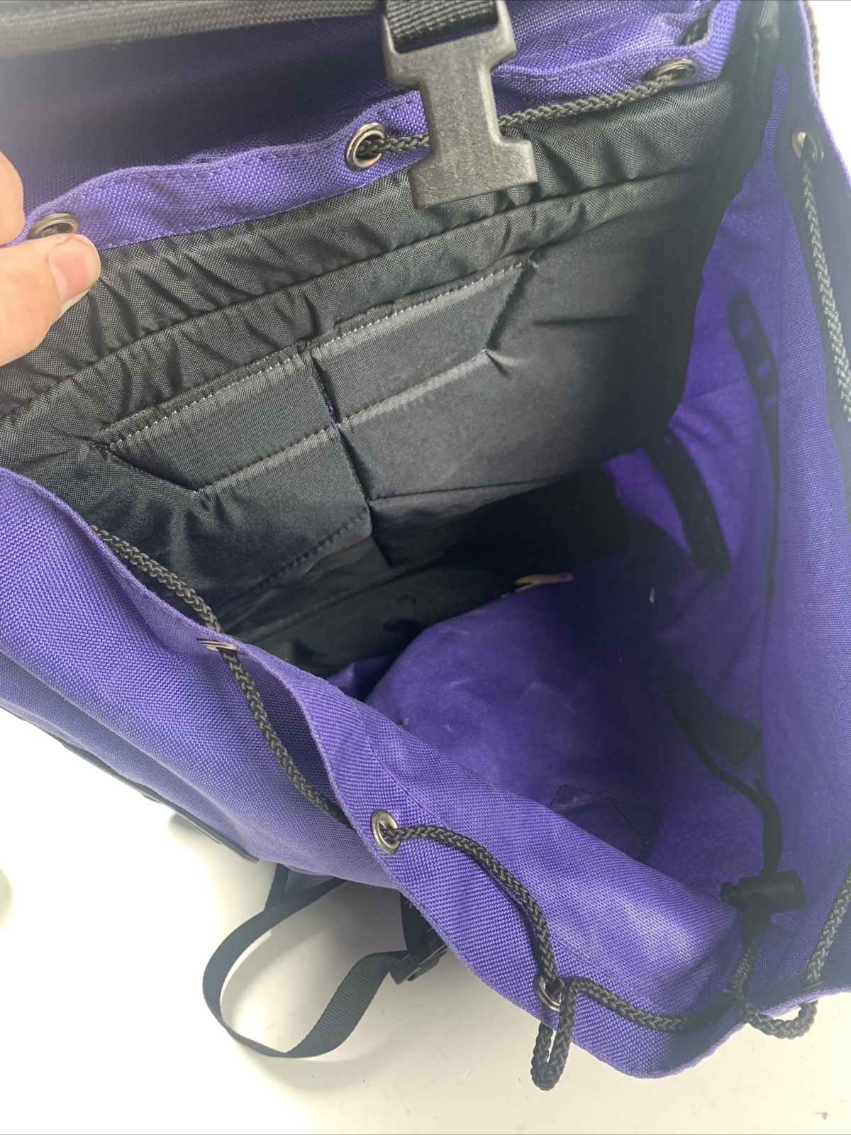 Outbound Hiking Backpack Large Bag Purple Black Straps Back Support