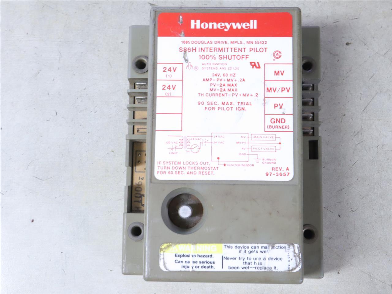 Honeywell S86H 1006 Spark Ignition Module Intermittent Pilot 100% Shutoff 24V