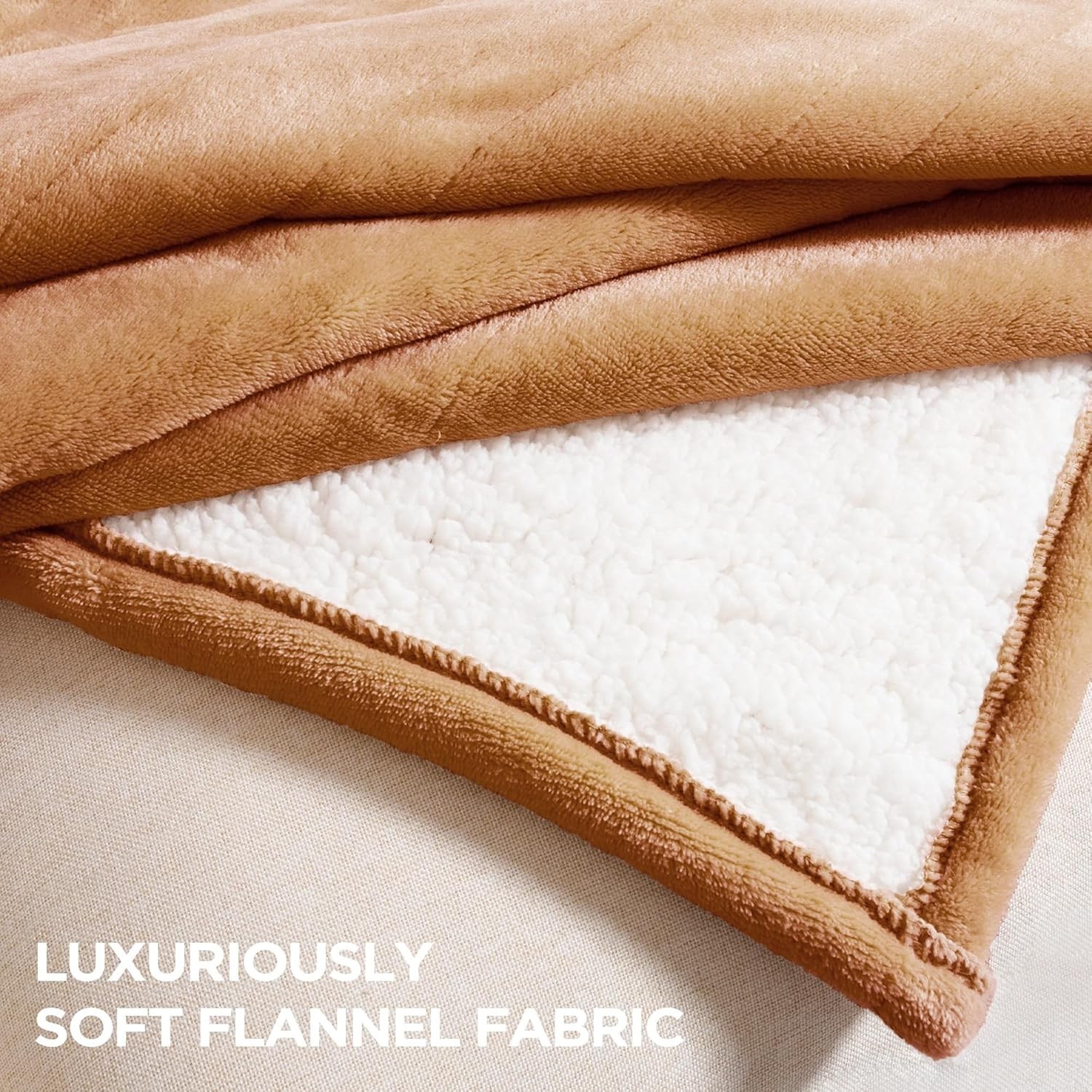 Cocoa Brown Electric Throw Blanket 50” x 60” - 3 Hours Auto Shut-Off Function