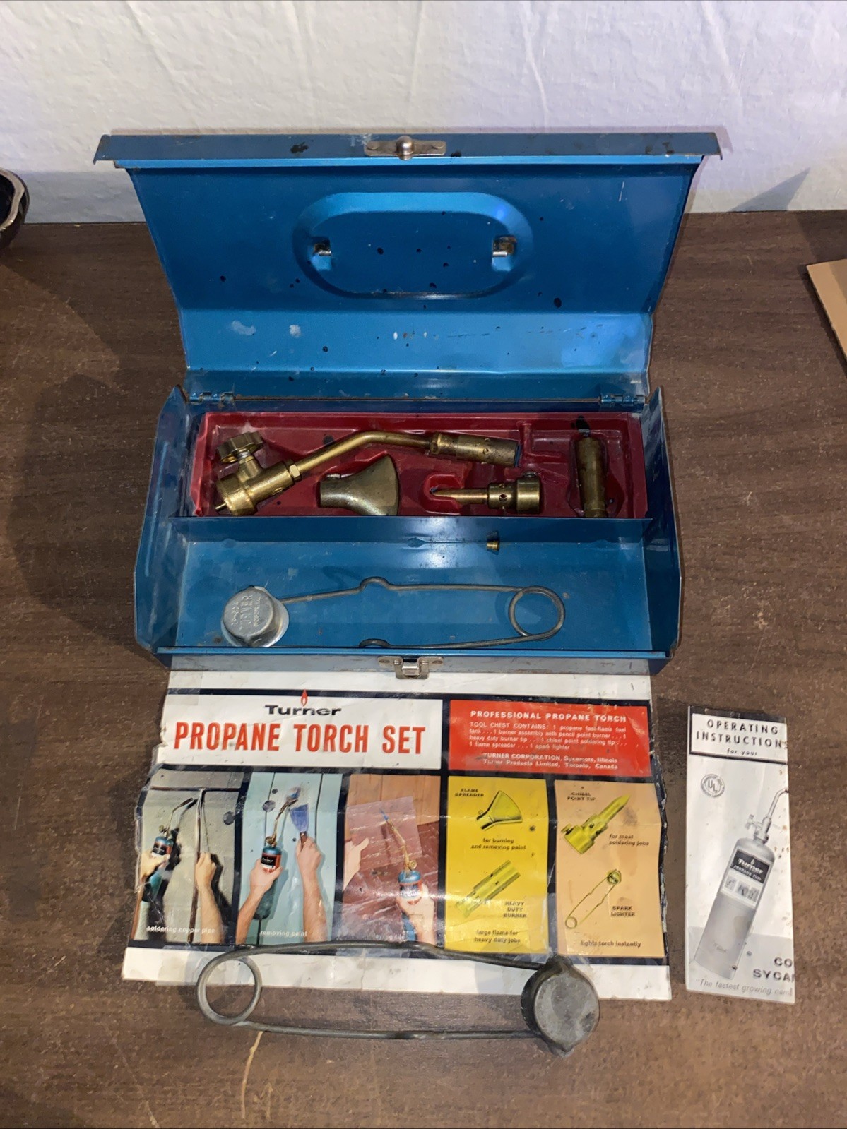 VINTAGE TURNER PROPANE TORCH SET w/Brass Tips and Nozzles As Shown In Photos