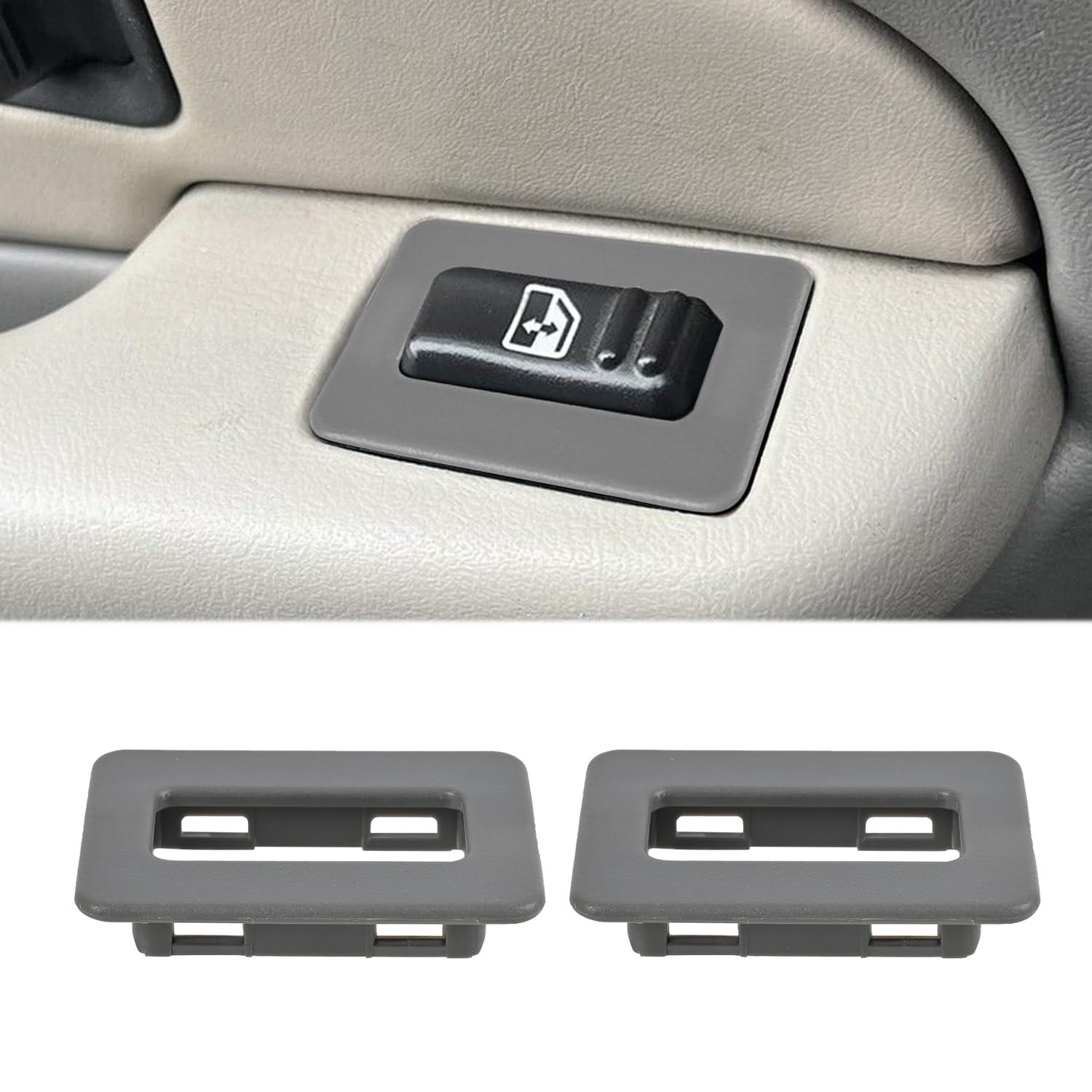 2PCS Rear Power Window Switch for Silverado for Escalade 2000-2002（2PCS Gray)