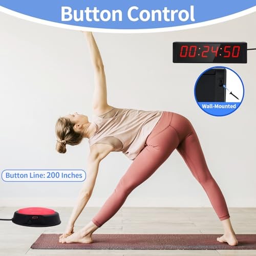 Large Stopwatch with Start/Stop Button, LED Digital Timer with Remote, Plug-in
