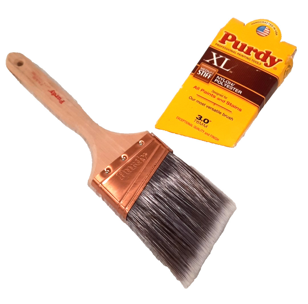 PURDY 3.0" Angle  Paint Brush 100% Dyed Nylon Medium Stiff Made in USA