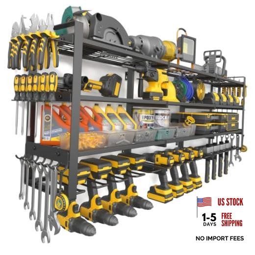 Large 49''W Power Tool Organizer Wall Mount |650lbs Tool 49.4" Width 4-Tier