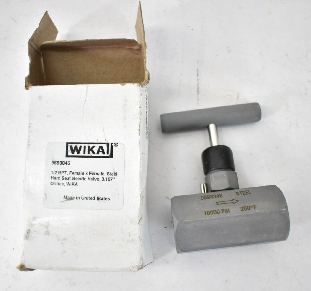 Wika Hard Seat Needle Valve 1/2" NPT Female x 1/2" Female 9698846 Genuine OEM