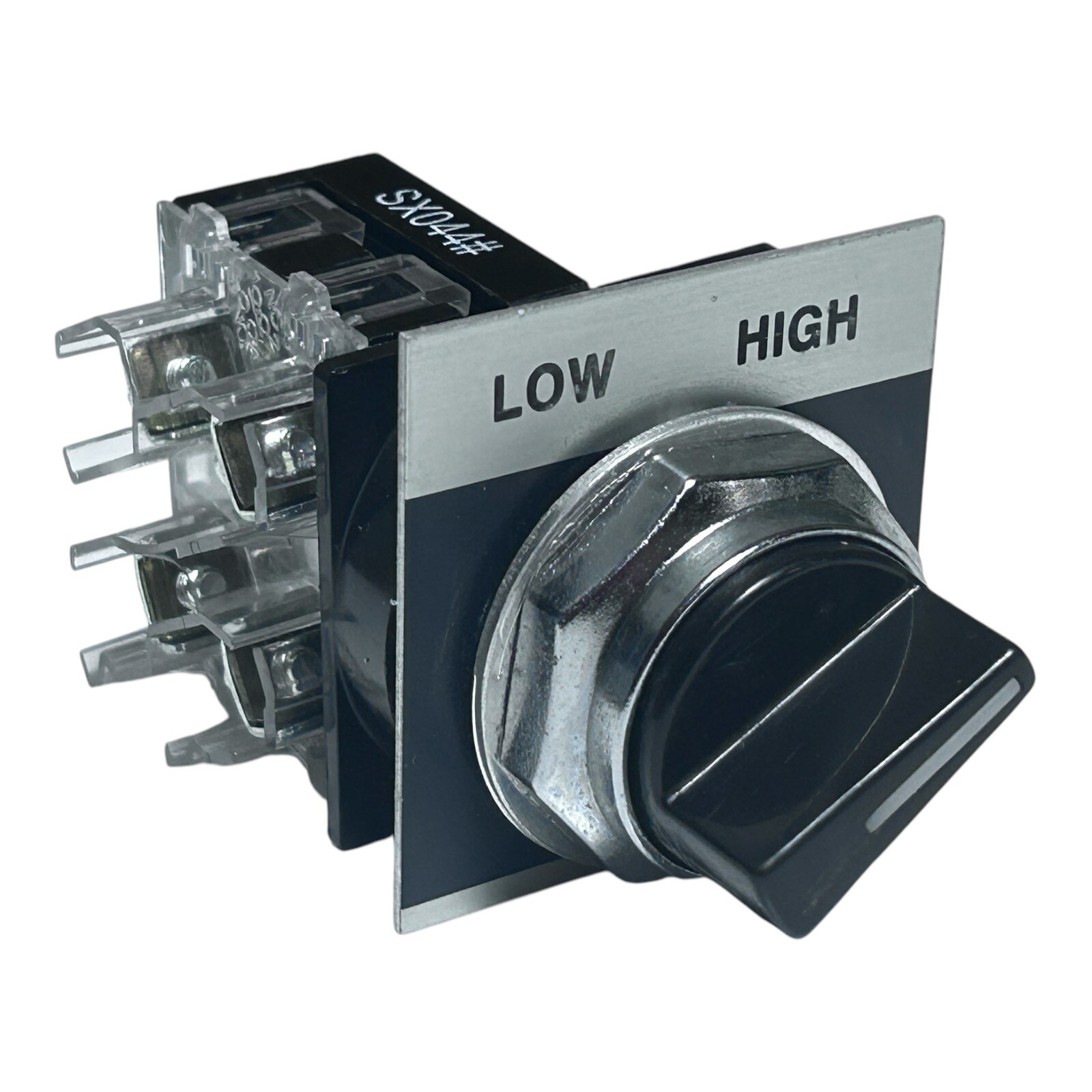 GE CR104P Black 2-Position Selector Switch, 600 VAC Contact, HI /Low Plate