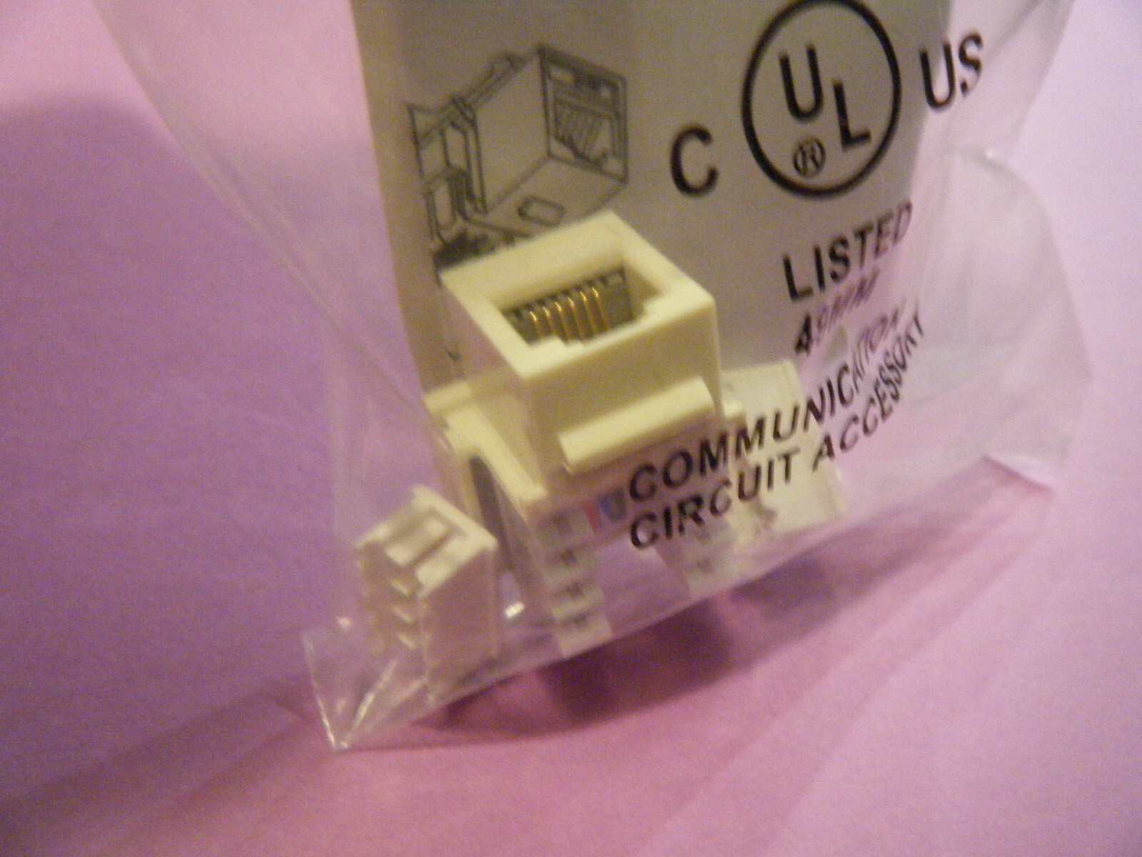 Lot of 100 Keystone 6c 6 conductor RJ12 110 Jacks for wall plate. Light Almond