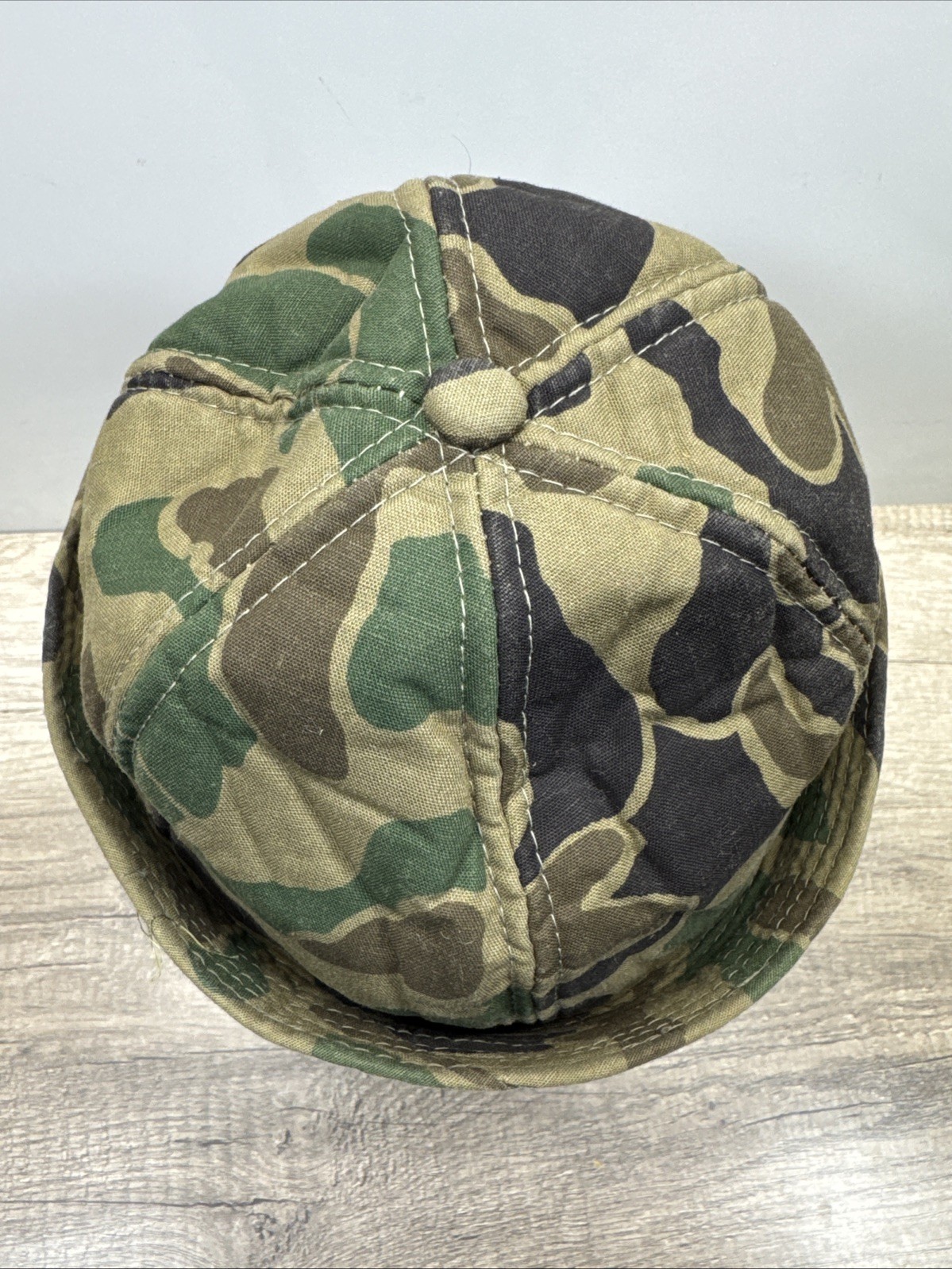 VTG Woodland Camo Jones Hunting Cap Bucket Hat M Korea Foam Insulated Ear Flaps