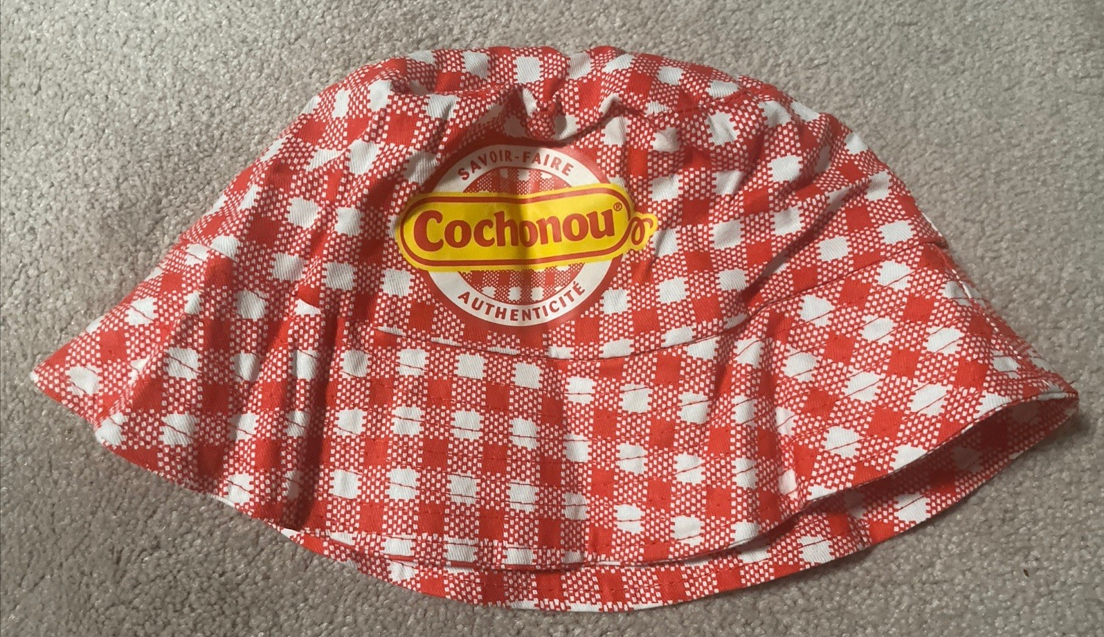 TOUR de FRANCE COCHONOU Sausage Saucisson Vichy Plaid BUCKET HAT Bob Brand New