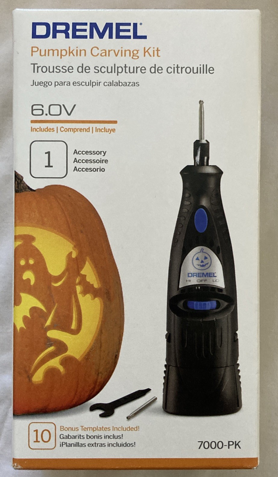 Dremel Pumpkin Carving Kit 6.0v 7000-PK Includes 10 Bonus Templates Halloween