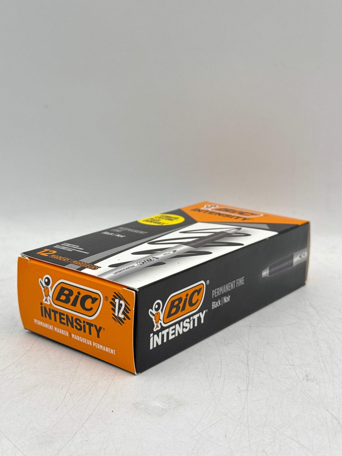 BIC Intensity Marker Fine Tip Permanent Markers, Black, 12-Count Pack
