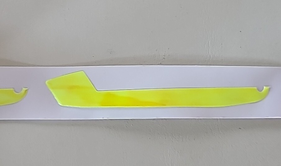 Lot of 12 WTP Lure Fishing Die Cut Tape 3 1/4" Yellow for Trolling Spoons