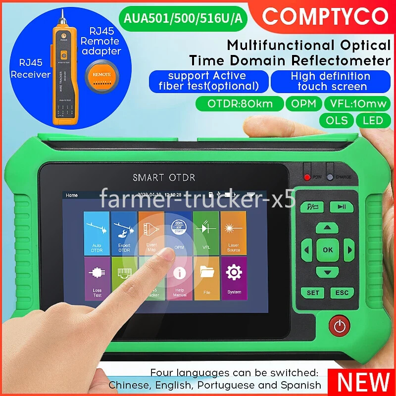 Active Fiber Live Test OTDR 22dB Optic Fiber Reflect Touch Screen Event Map New