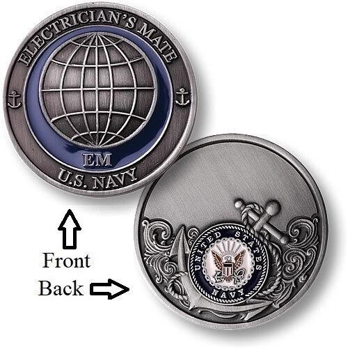 EM = Electrician's Mate ~ Snipes ~ U.S. Navy Engineering Challenge Coins ~ Navy