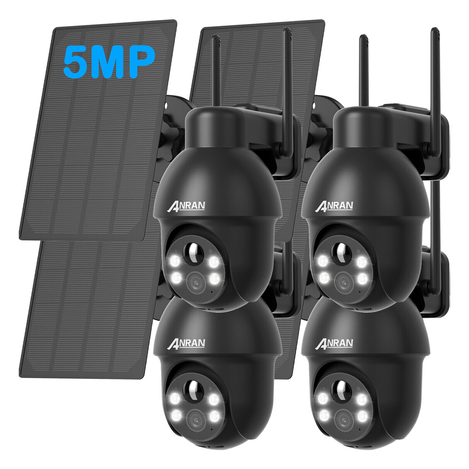 ANRAN Outdoor Wireless WIFI Solar Battery Security Camera 5MP AI Human Detection
