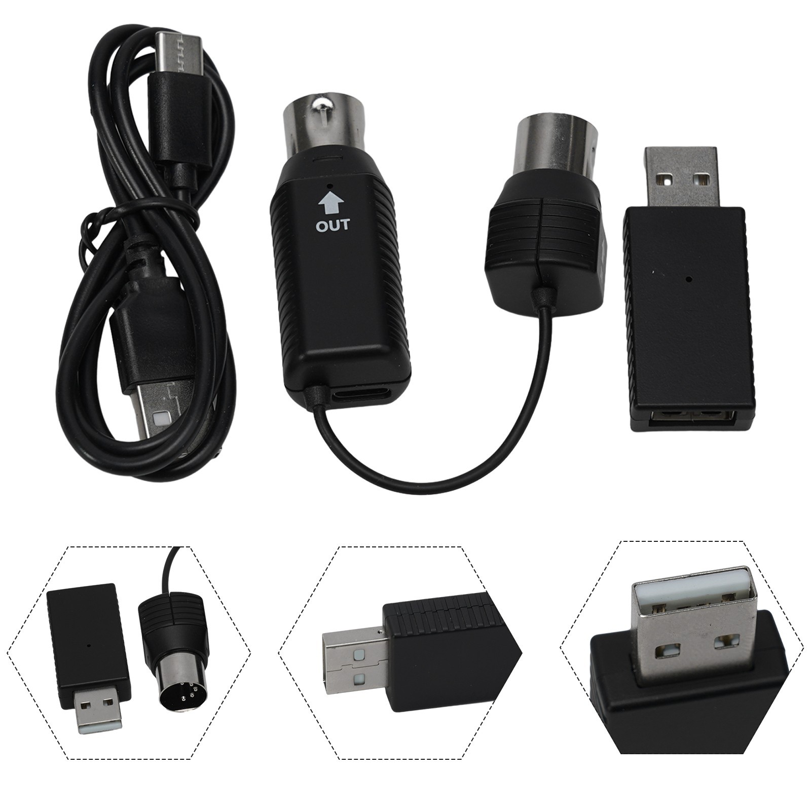 For MIDI Adapter Wireless 5pin USB Interface Adapter Connector Keyboard New