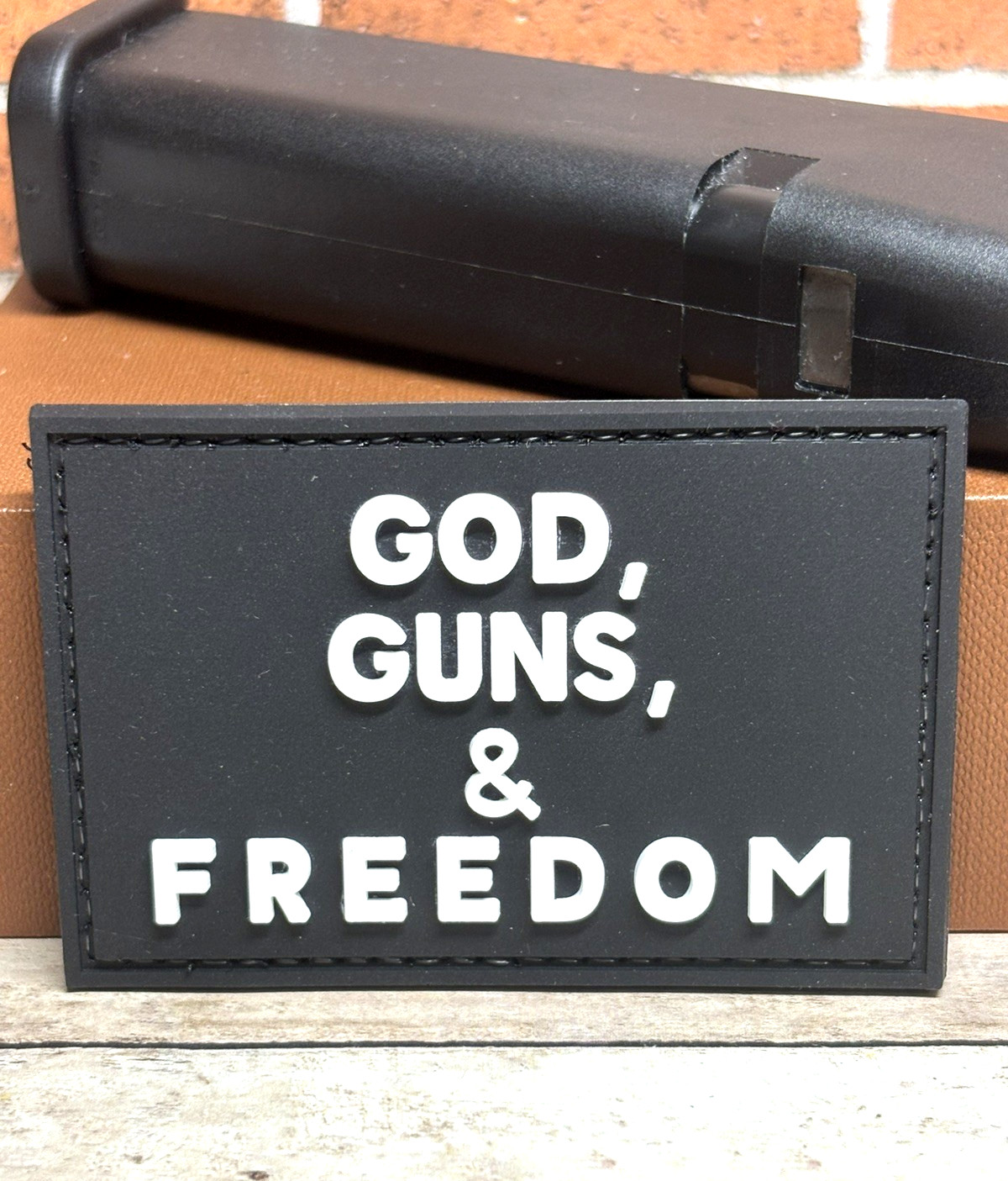 God, Guns, & Freedom PVC Patch - American Morale Patch - USA Tactical Patch