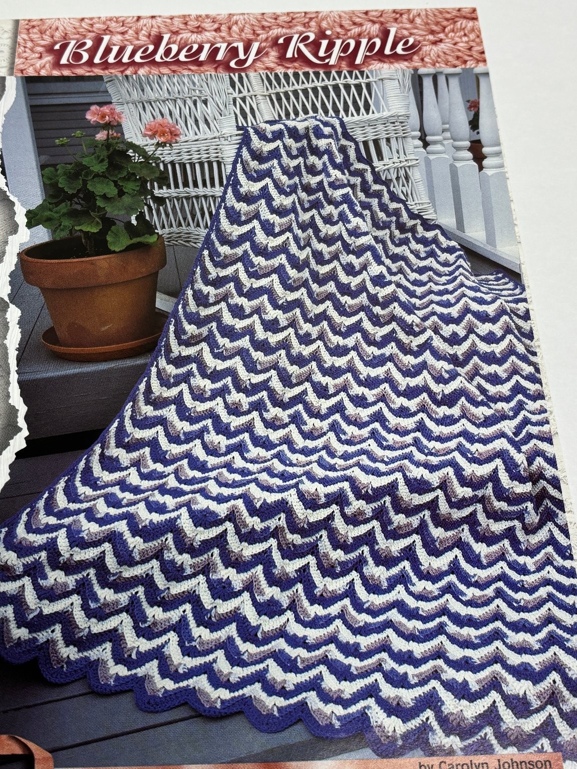 Blueberry Ripple Afghan Crochet Pattern Worsted 52x70 Pages from Book