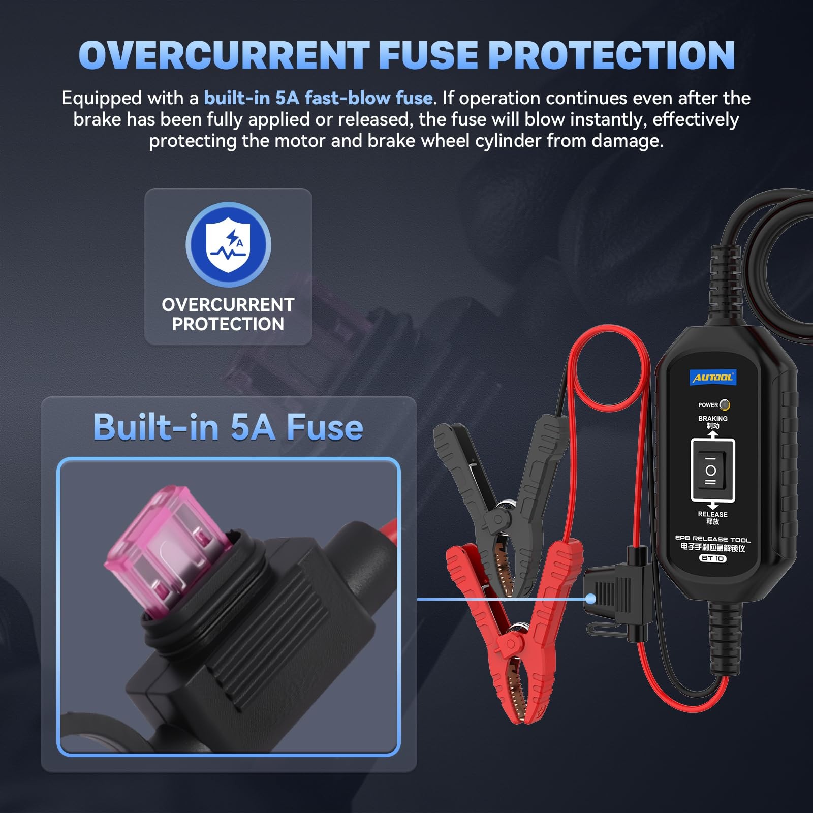 AUTOOL EPB Emergency Release Tool, Dual-Channel Brake & Reverse Control Black
