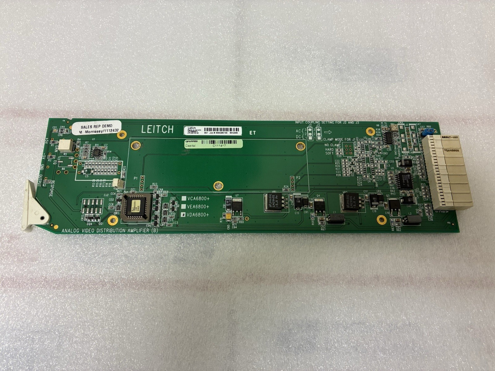 Leitch VDA6800+ ANALOG VIDEO DISTRIBUTION AMPLIFIER (B) SOLD AS PITURED