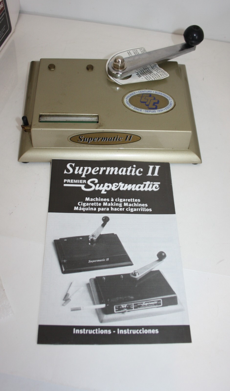 Premier Supermatic II Cigarette Making Roller Machine with Instruction Booklet