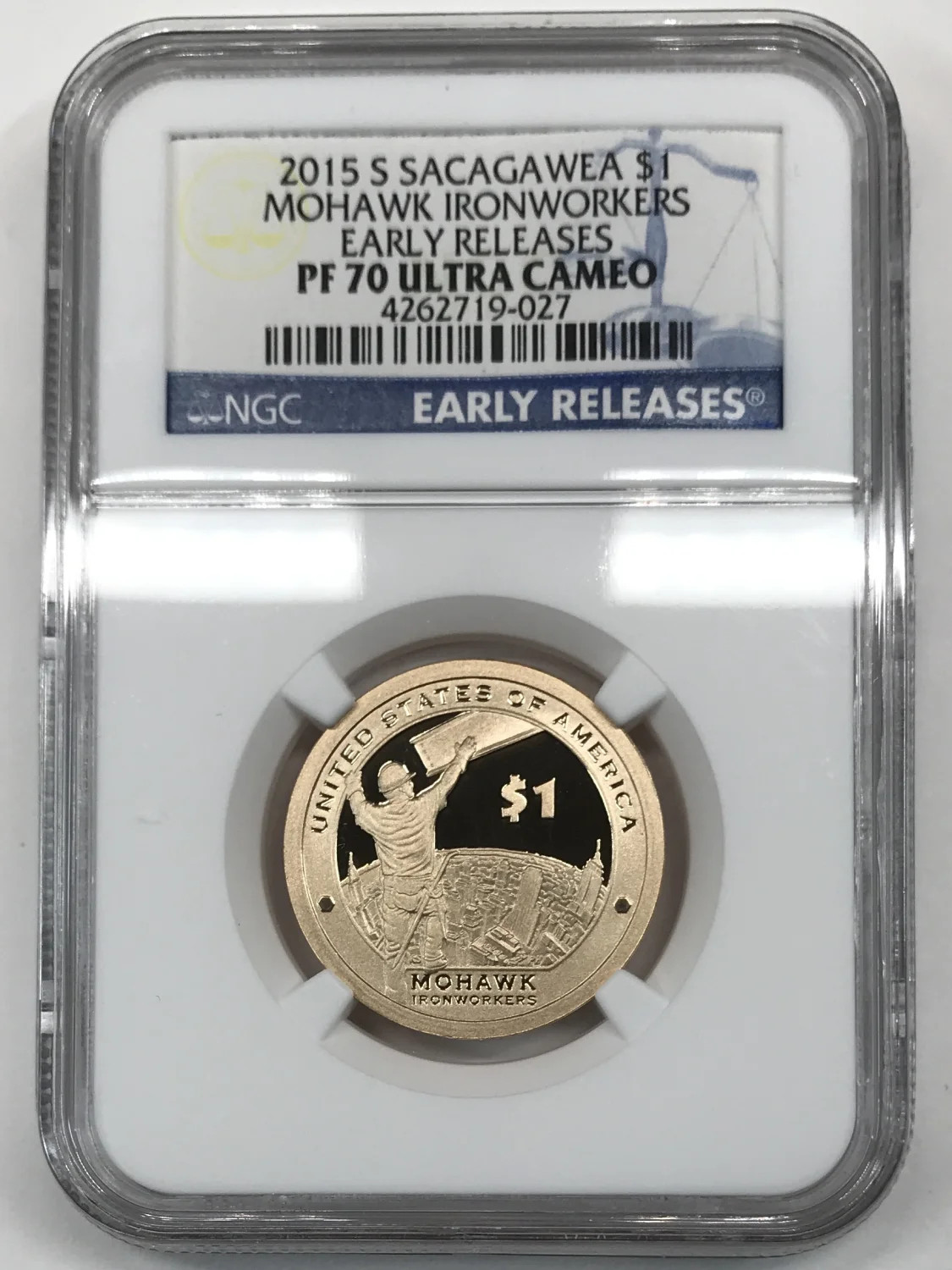 2015-S MOHAWK IRONWORKERS Native American Sacagawea Dollar NGC PF-70 ULTRA CAMEO