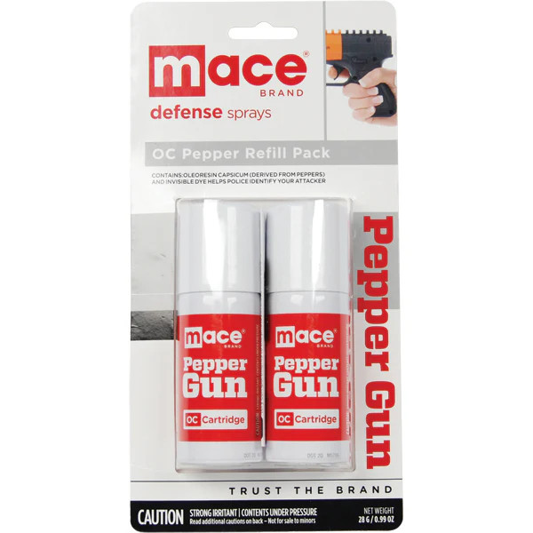 Mace® Pepper Gun Refill Cartridge 2 Pack (1 piece OC/1 piece H20)