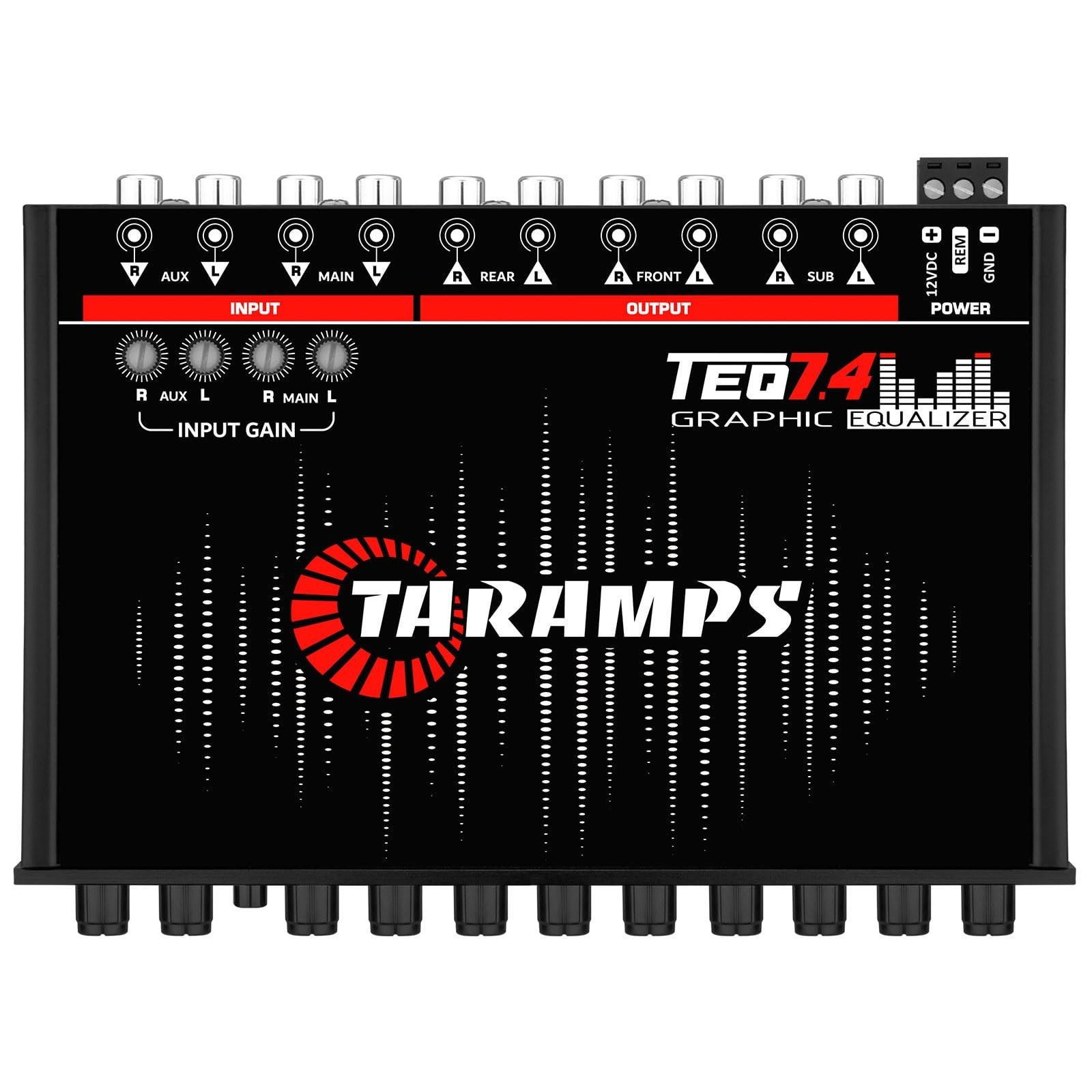 7-Band Graphic Equalizer for Car Audio, RCA Input/Output, Auxiliary Gain, Fader