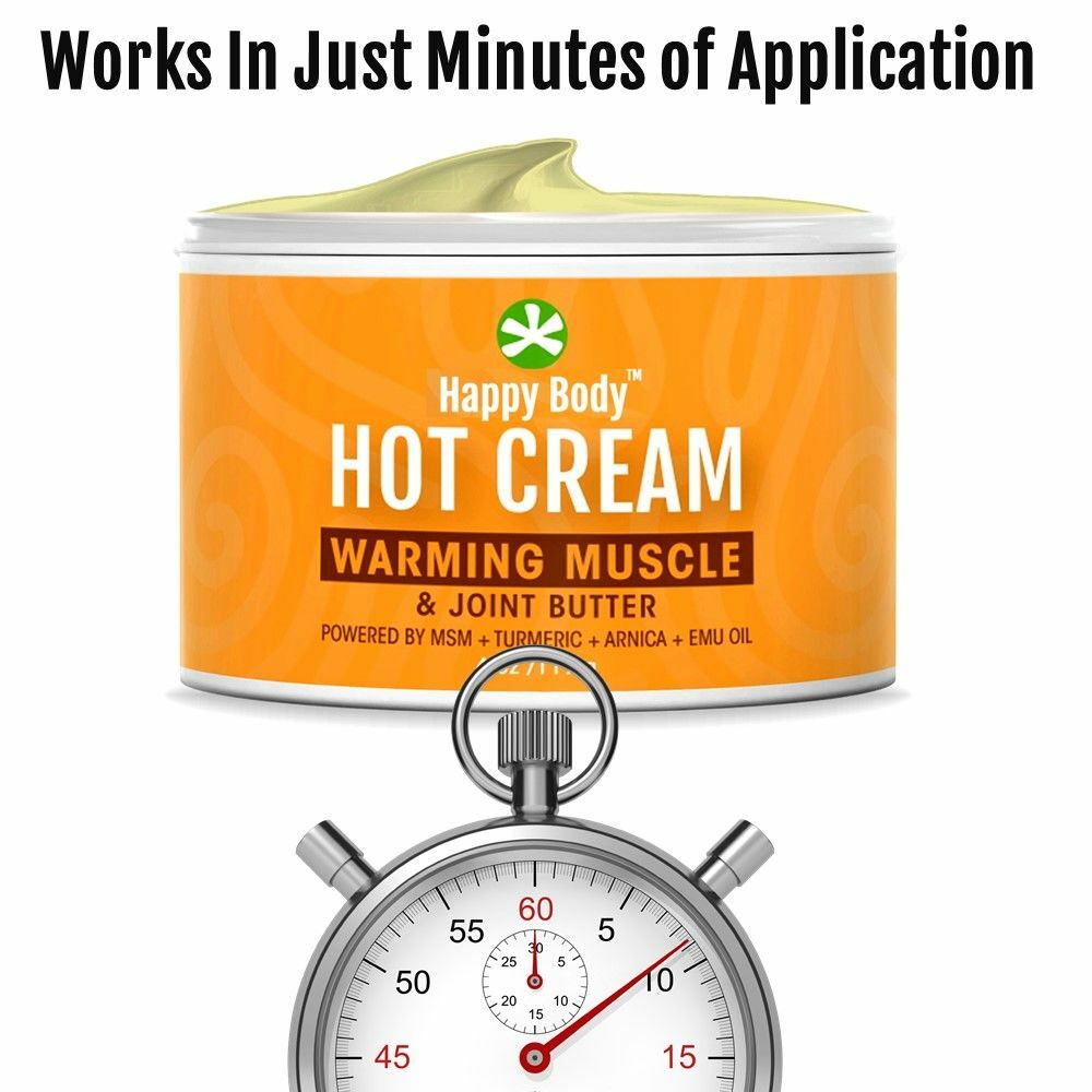 Hot Cream Deep, Soothing, Warming Pain Cream / Muscle & Joint Butter Happy Body