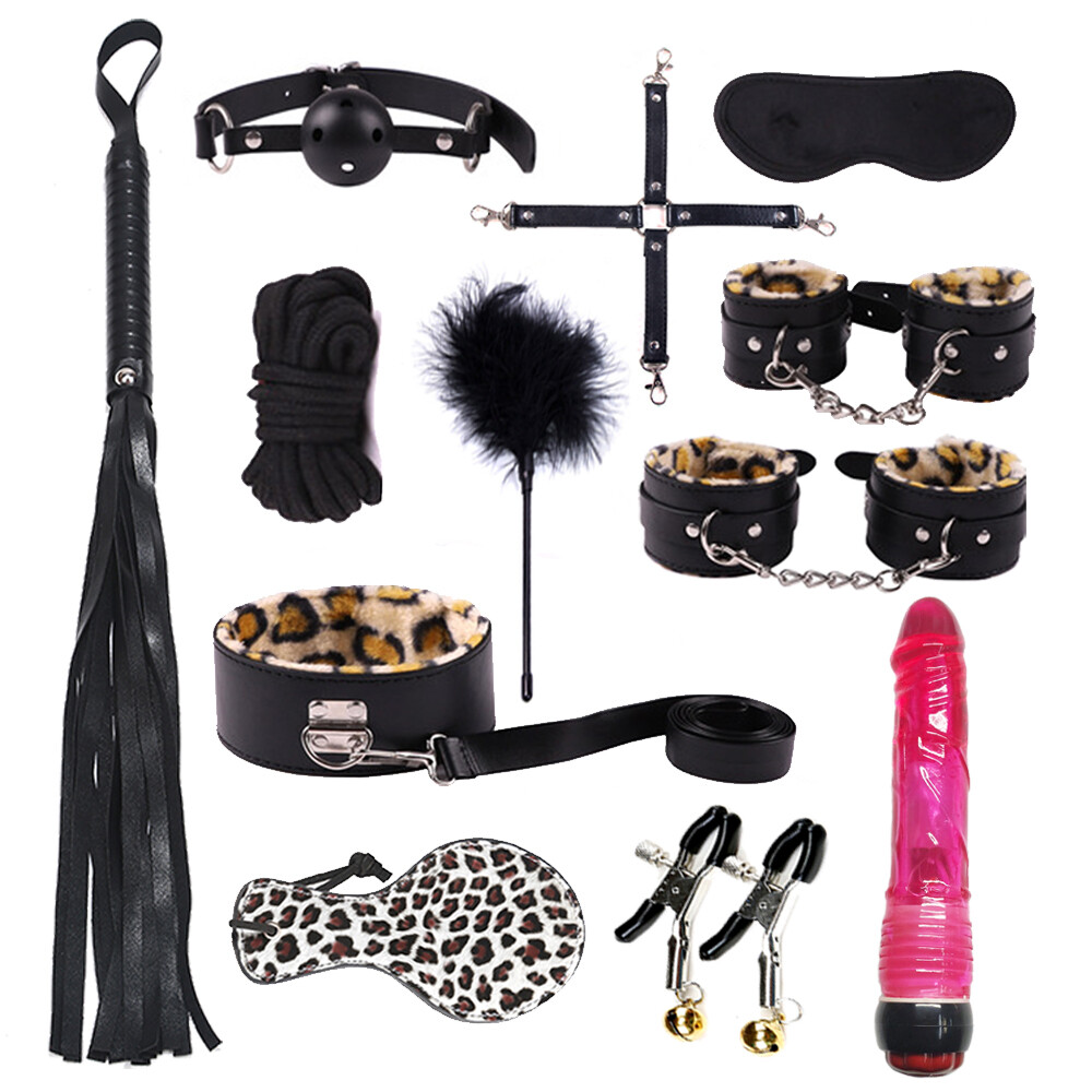 Cytherea 12 Pieces Set bed bondage Collar Whip spanking HandCuffs Restraint