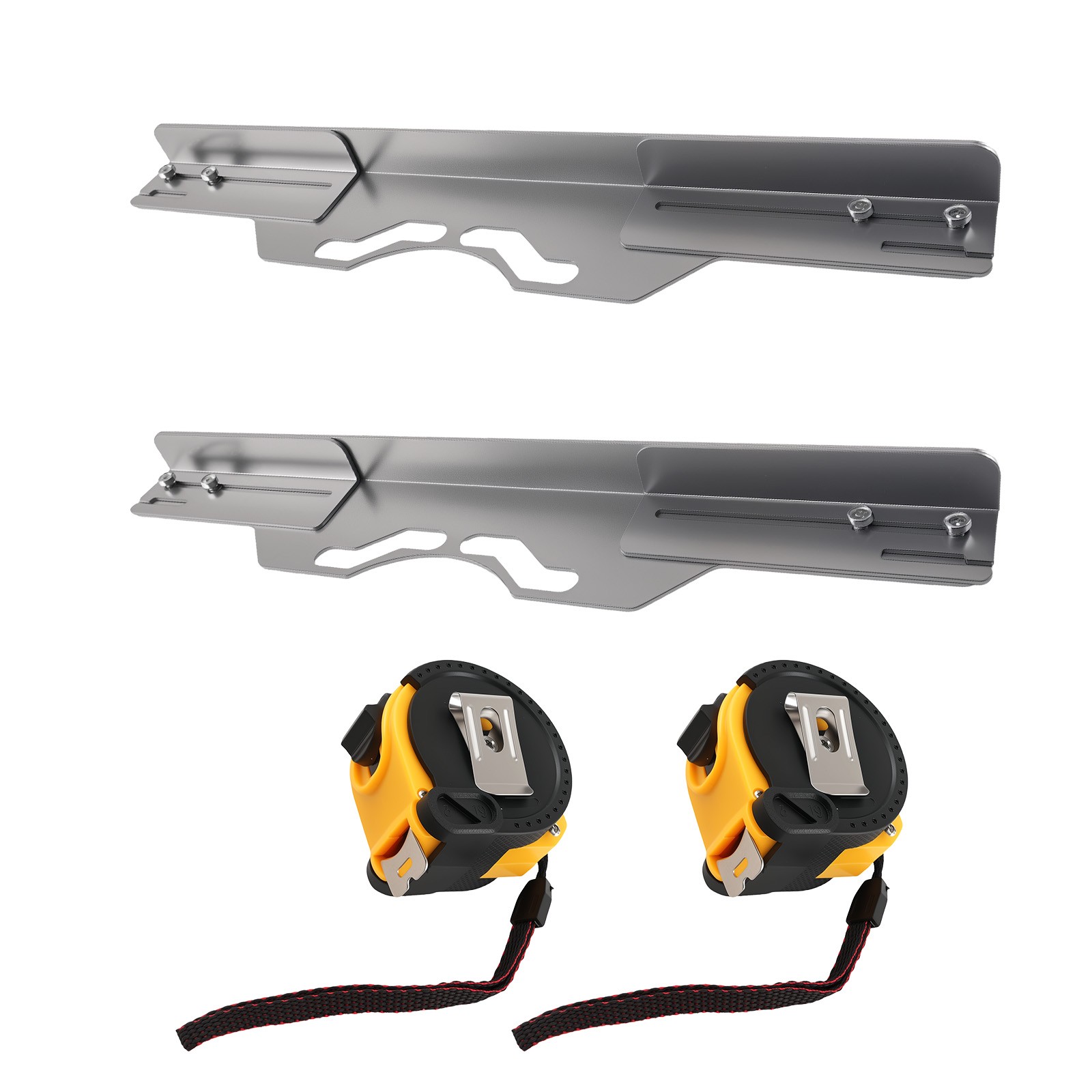 2PC Carbon Steel Alignment Tool Plates Wheel Toe Calibration w/2 Tape Measure