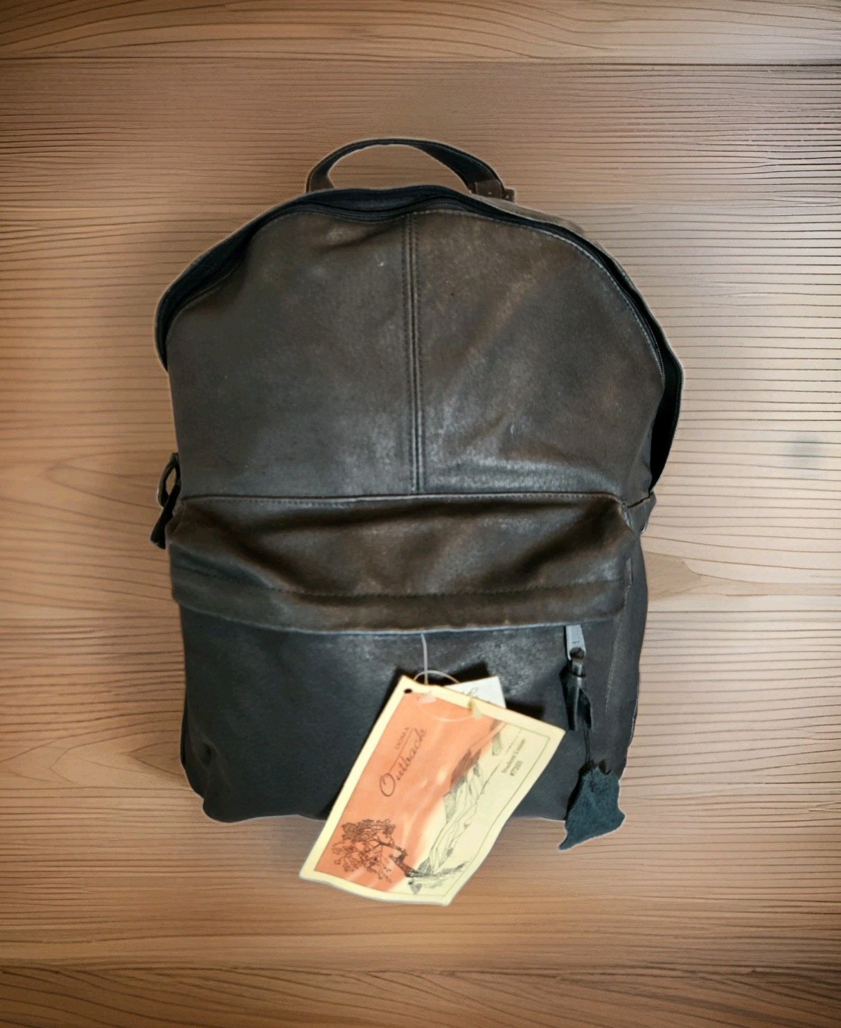 Vintage Doma Outback Student Union #7203 Hiking Black Genuine Leather Backpack