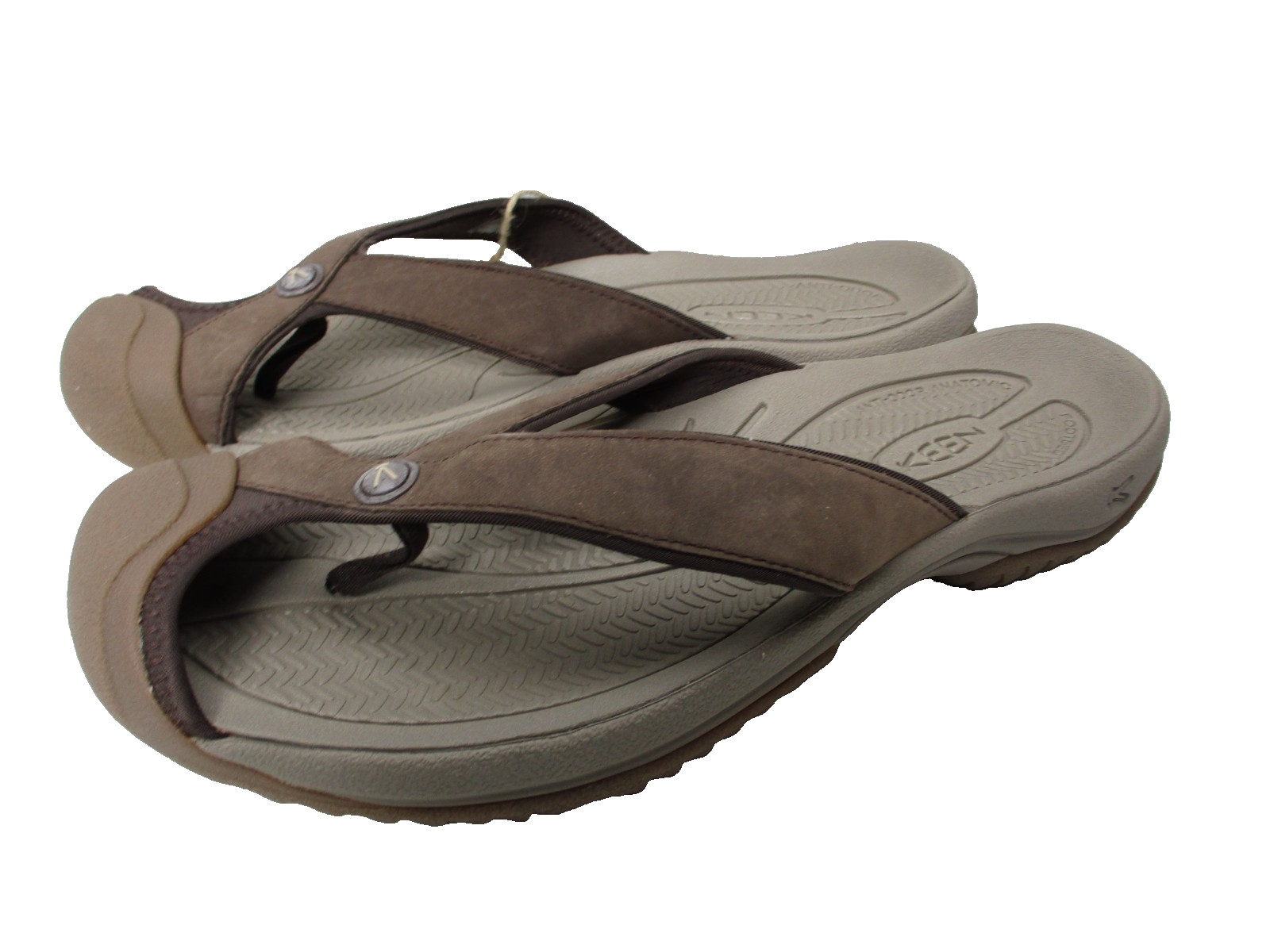 KEEN Waimea Toe Protecting Flip Flops Sport Sandals Taupe/Brown Mens Sz 13