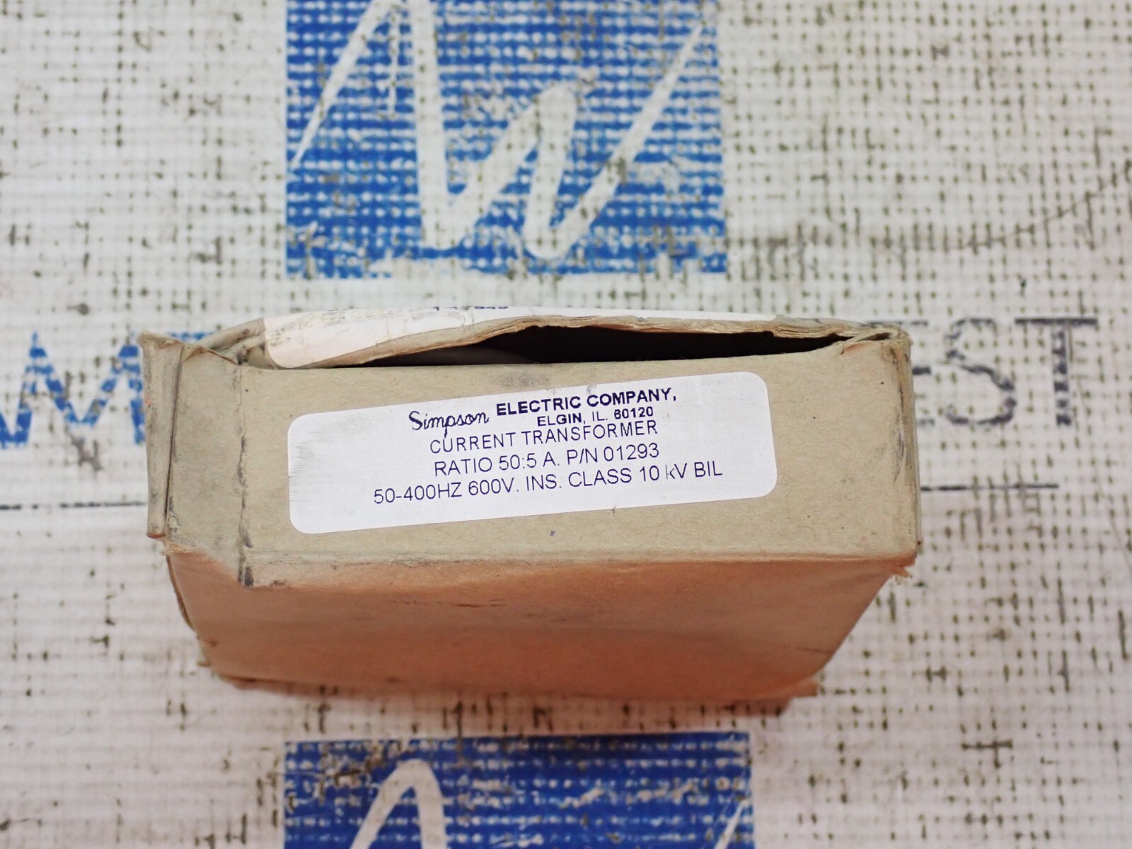 New Simpson 01293 Current Transformer Ratio 50:5A 50-400HZ 600V
