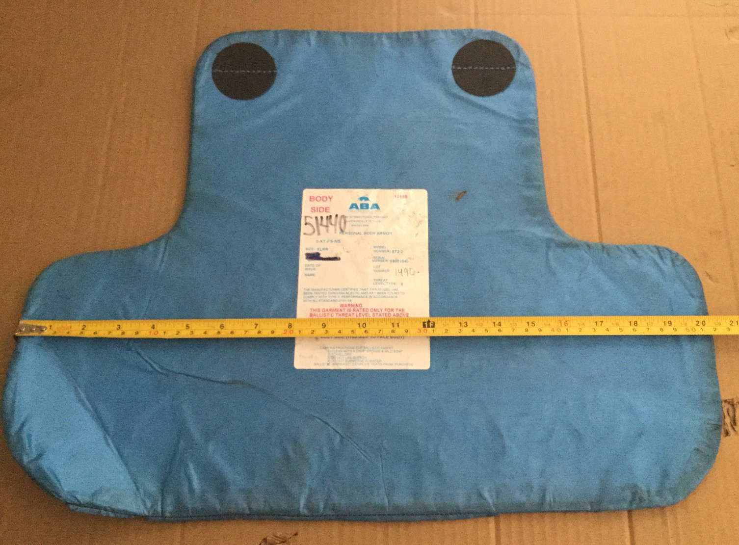 bullet proof  lvl II body armor ballistic armor in fair to good XL 20727