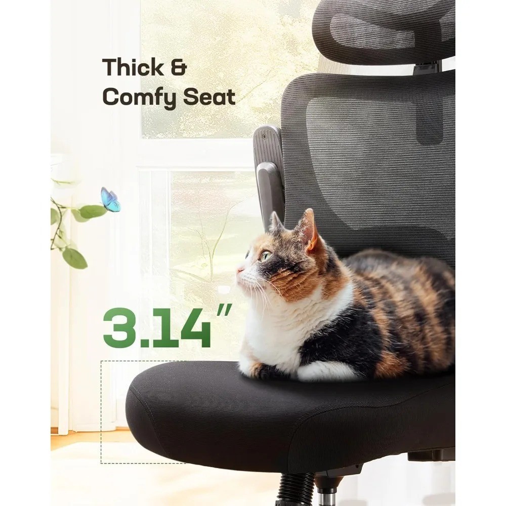 NEW Ergonomic High-Back Mesh Office Chair with Adjustable Lumbar & Headrest