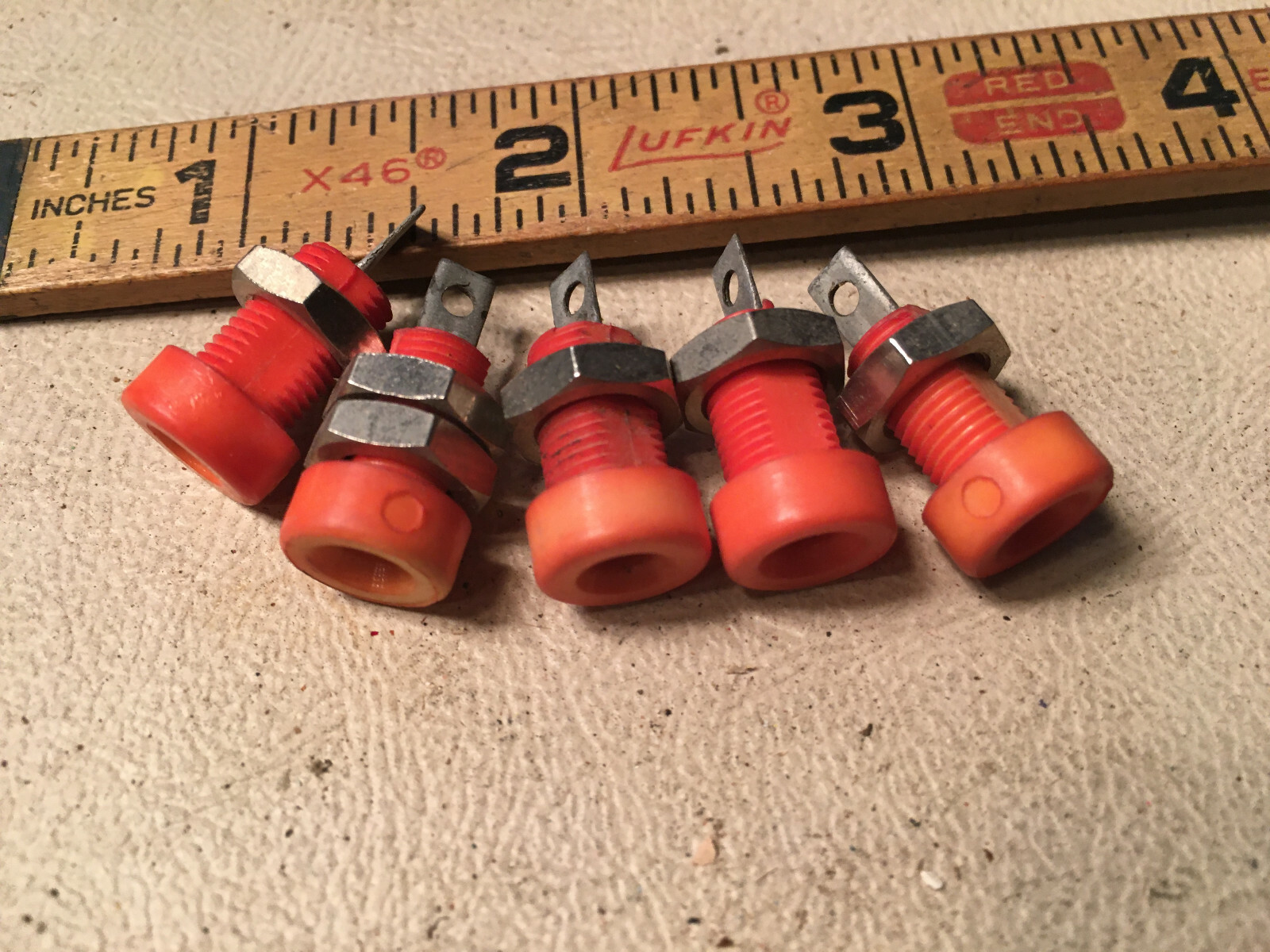 5 Pomona Electronics Panel Mount Banana Jack, New, Orange