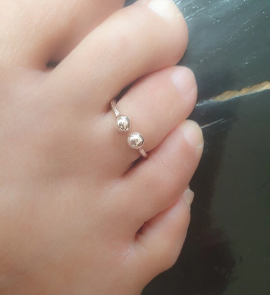 Valentine's Gift For Women's Solid Metal Adjustable Toe Ring 925 SS