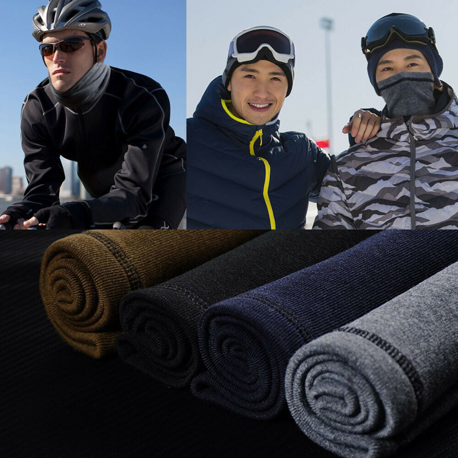 Winter Neck Warmer Gaiter Fleece Windproof Face Mask Cover Scarf for Men Women