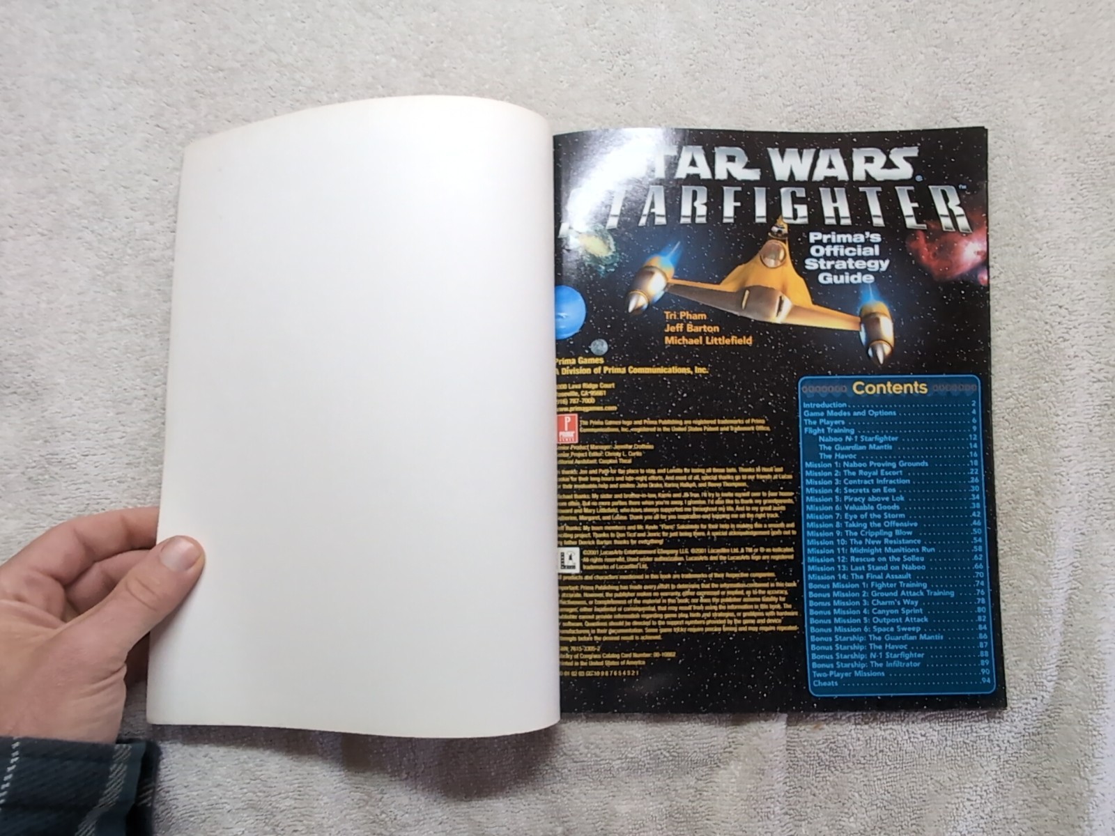 Star Wars Starfighter 2001 Prima Official Strategy Guide LucasArts