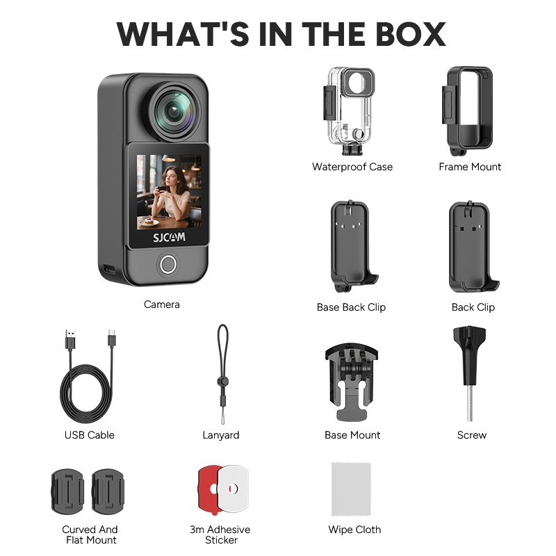 SJCAM C400 Handheld Action Camera 4K Vlogging Camera Body Cam For Live Streaming