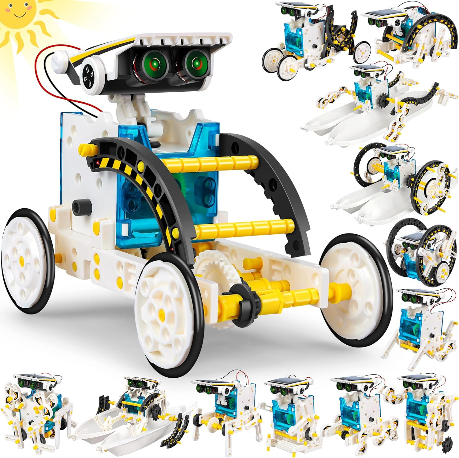 STEM 13-In-1 Solar Power Robots Creation Toy, Educational Experiment DIY Roboti
