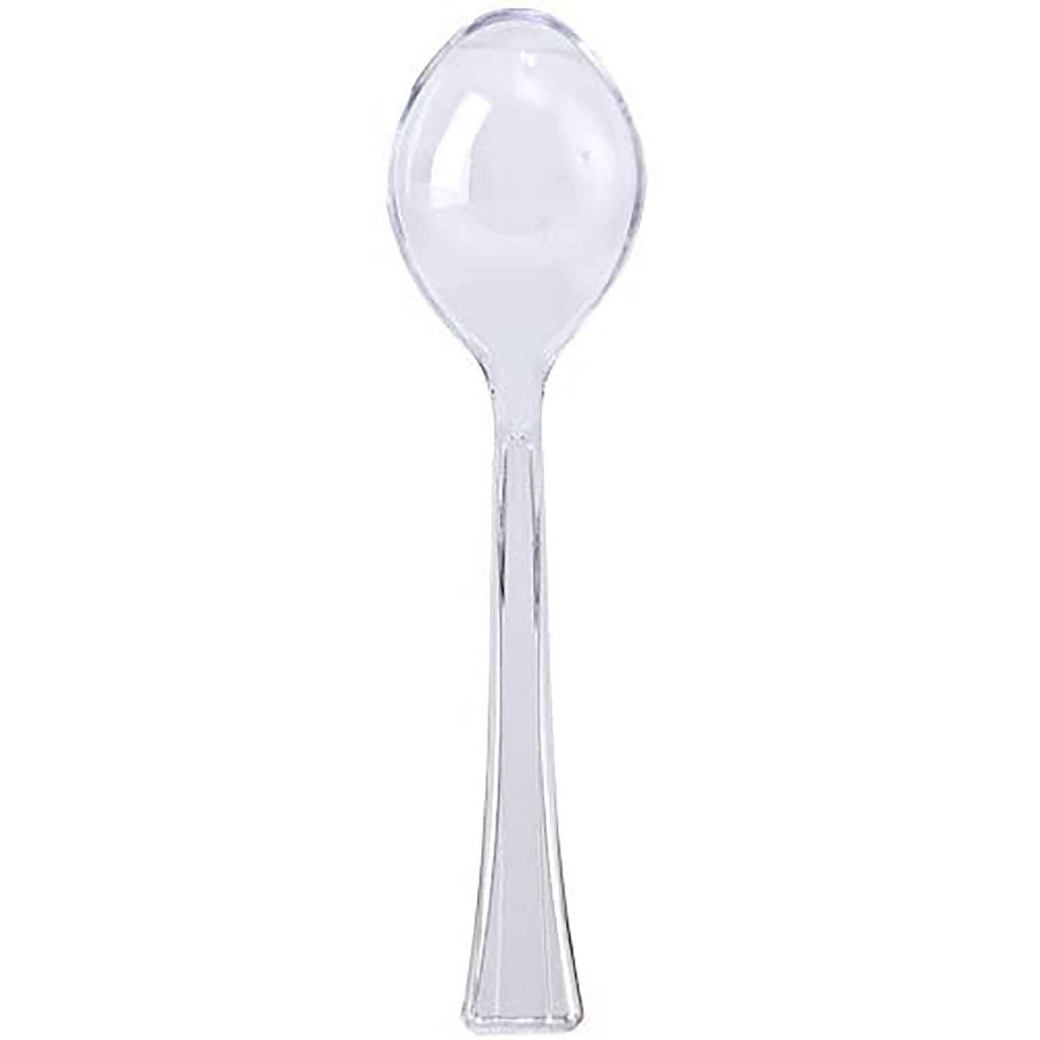 Clear Heavyweight Plastic Salad Serving Spoon 12": 1 Pack