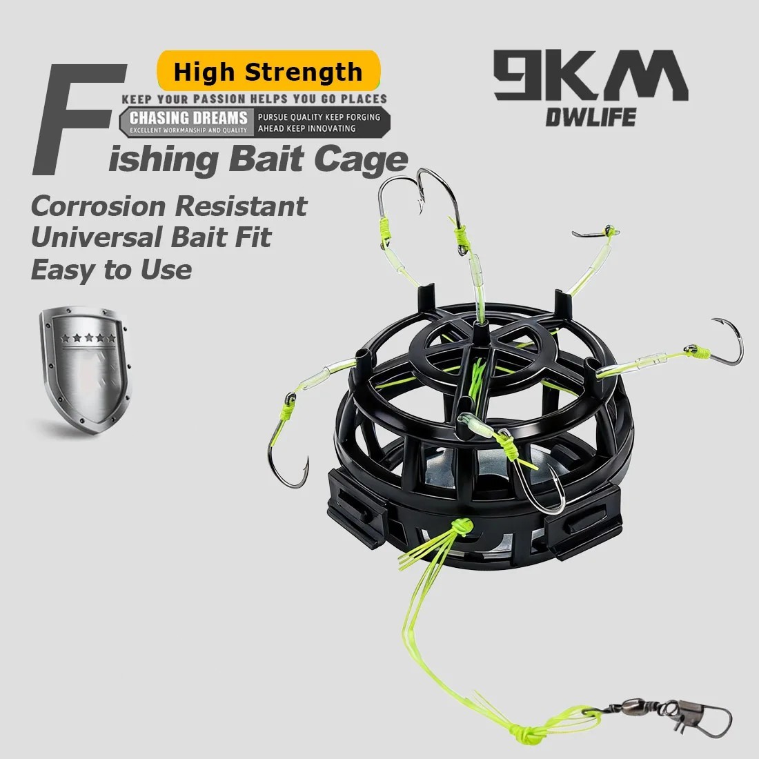 1pcs Reverse Bottom Bait Cage with Fishing Hook Spring Bait Cage Trap Hooks Carp