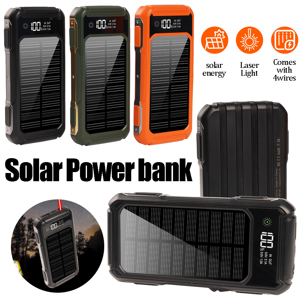 2025 Super 20000000mAh 4 USB Portable Charger Solar Power Bank For Cell Phone US