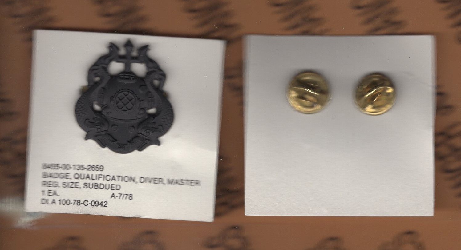 US Army Master Diver Badge award duty uniform