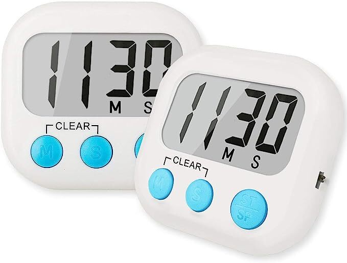 2 Pack LCD digital kitchen timer magnetic countdown up cooking timer clock loud