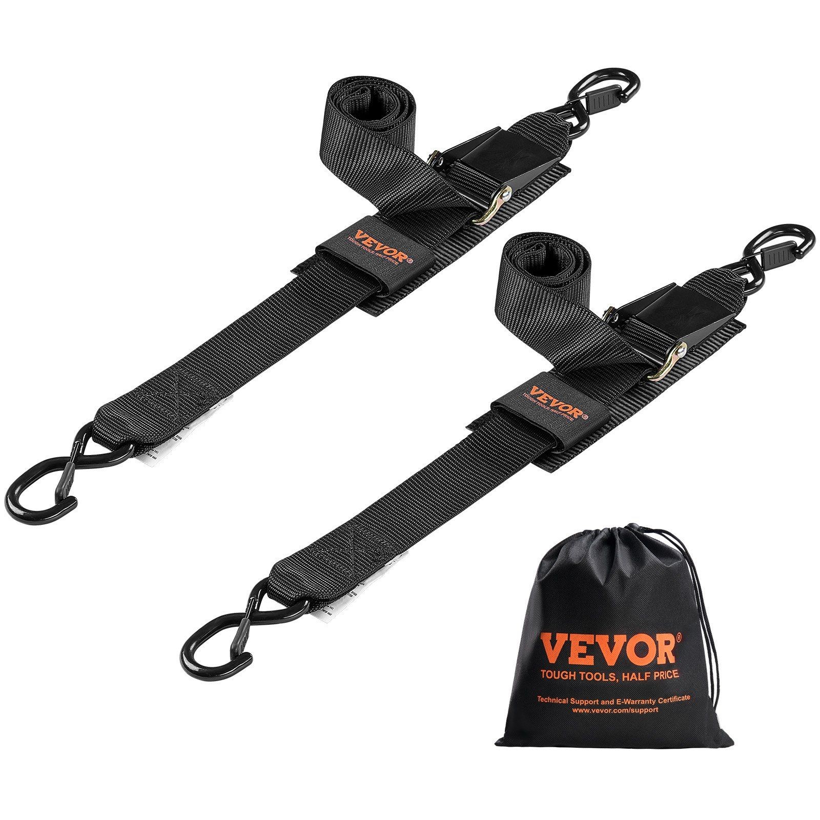 Weatherproof 2in x 4ft Retractable Tie Down Straps Multiple Wrap Use