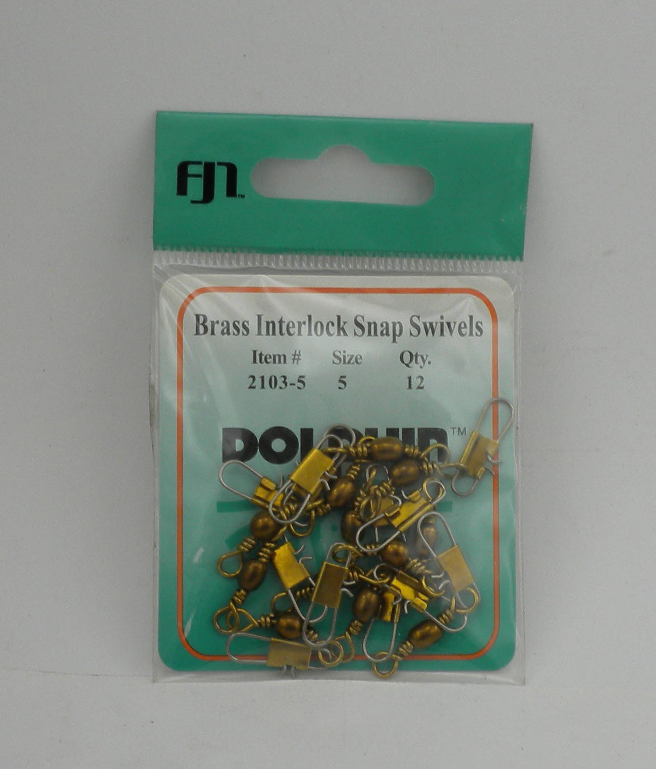 FJ Neil 2103-5 Dolphin Brass Interlock Snap Swivel Size 5 12ct
